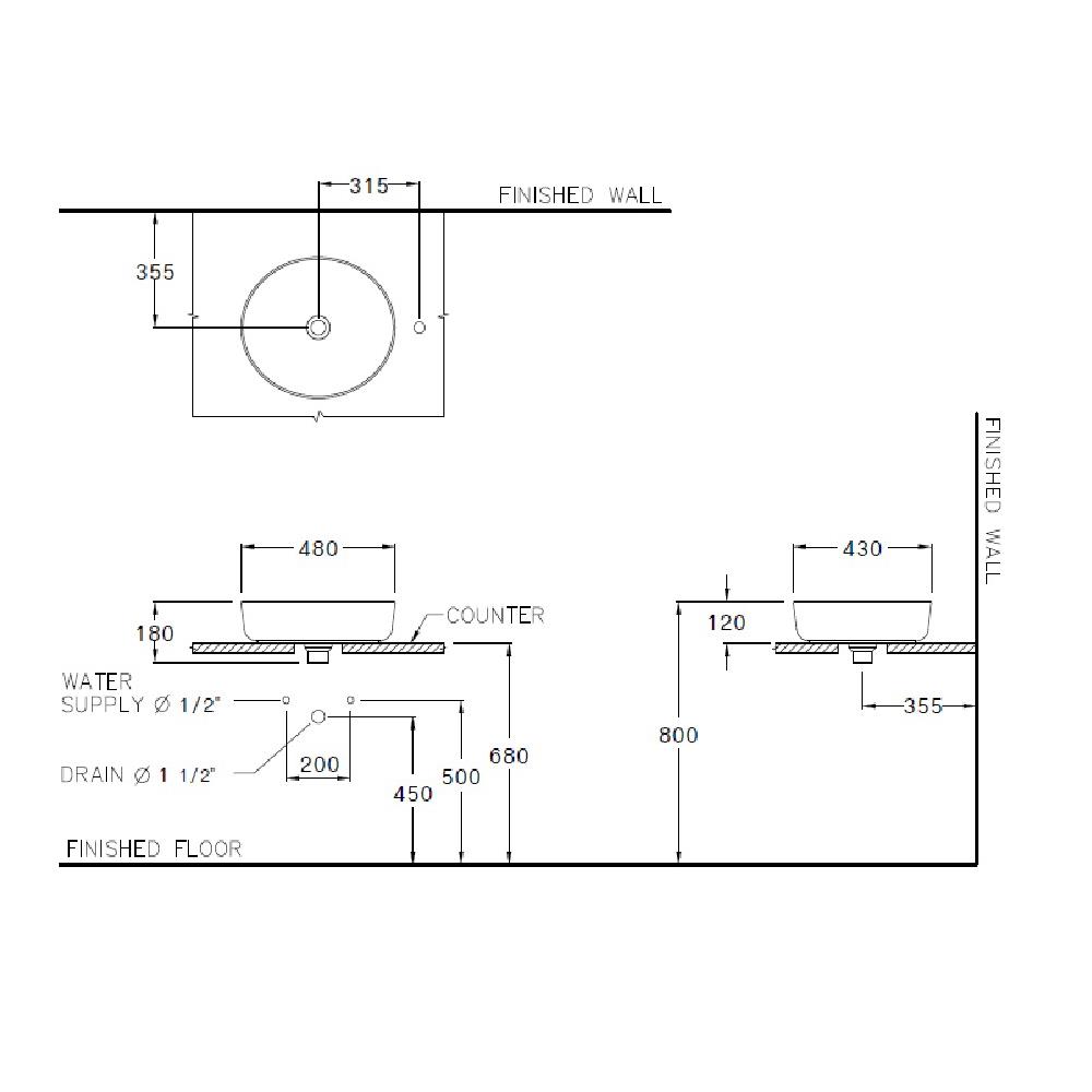 อ่างล้างหน้า COTTO C00080 สีขาว