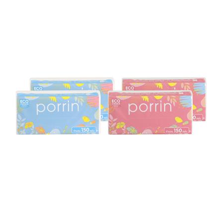 กระดาษเช็ดหน้า PORRIN SOFT PACK 150 แผ่น แพ็ค 4_4