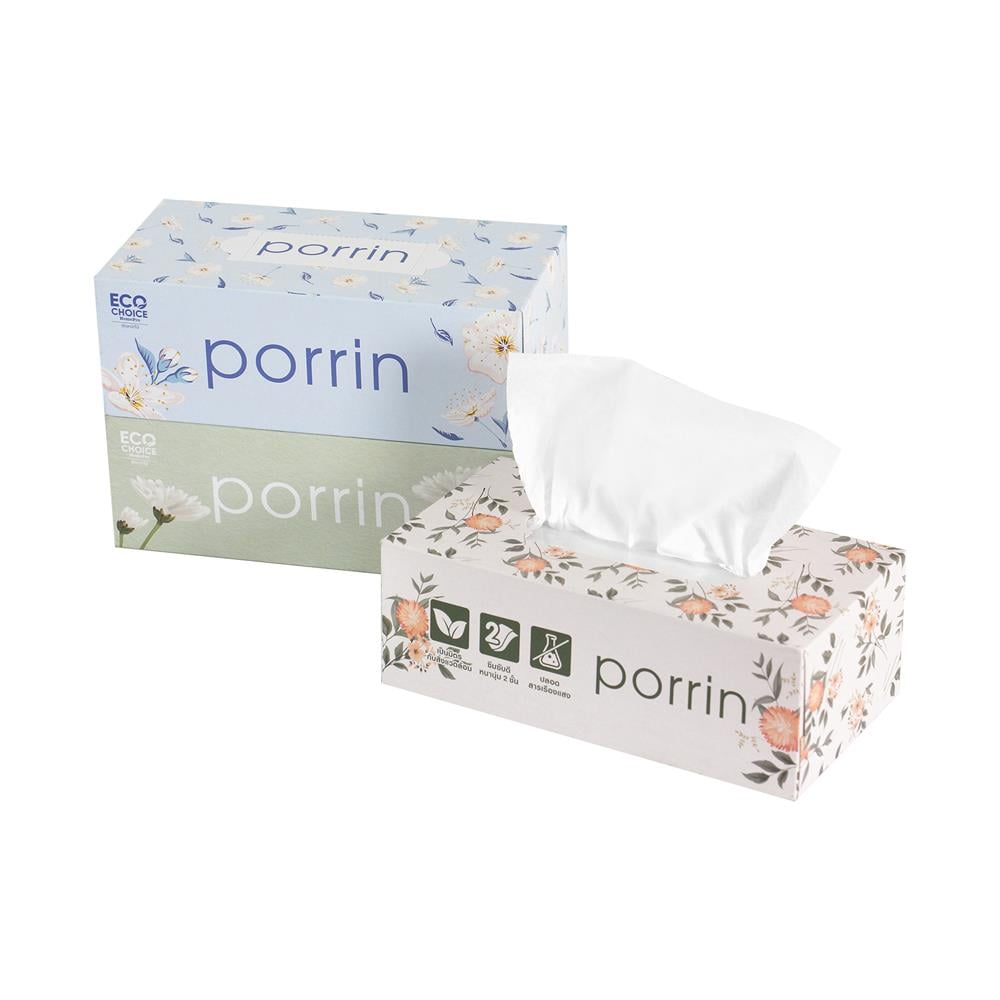 กระดาษเช็ดหน้า PORRIN BOX 150 แผ่น แพ็ค 3