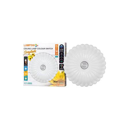 ไฟเพดาน LED LAMPTAN SUNFLOWER 36 วัตต์ DAYLIGHT COOLWHITE WARMWHITE 15 นิ้ว_2