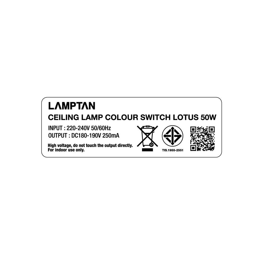 ไฟเพดาน LED LAMPTAN LOTUS 50 วัตต์ DAYLIGHT COOLWHITE WARMWHITE 19.5 นิ้ว