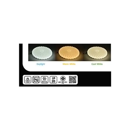 ไฟเพดาน LED SHINING S-CE03600C-1CC 36 วัตต์ DAYLIGHT COOLWHITE WARMWHITE 15 นิ้ว สีขาว_13