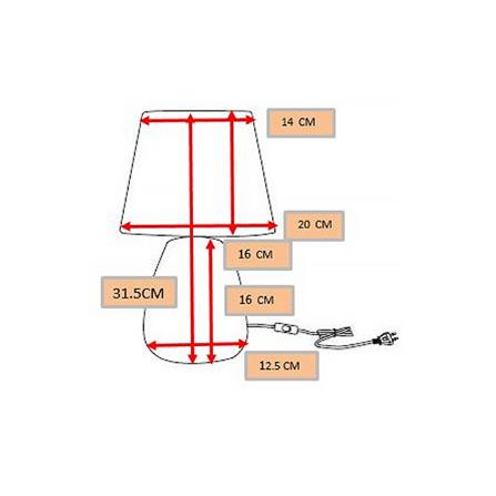 TABLE LAMP CARINI DE40M-GY GREY/WHITE/BLACK