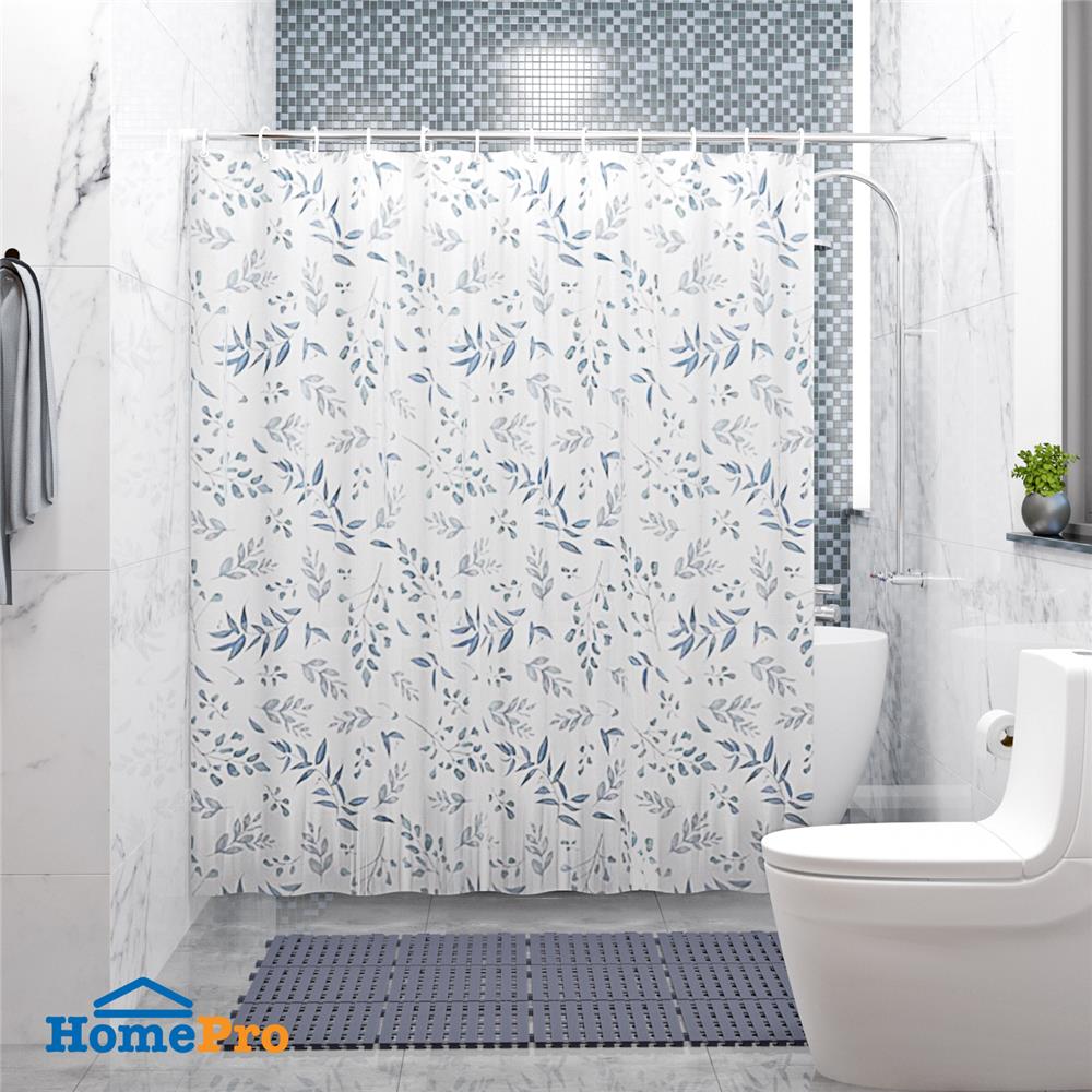 ม่านห้องน้ำ POLY MOYA SC5415A BLUE LEAF 180x180 ซม.