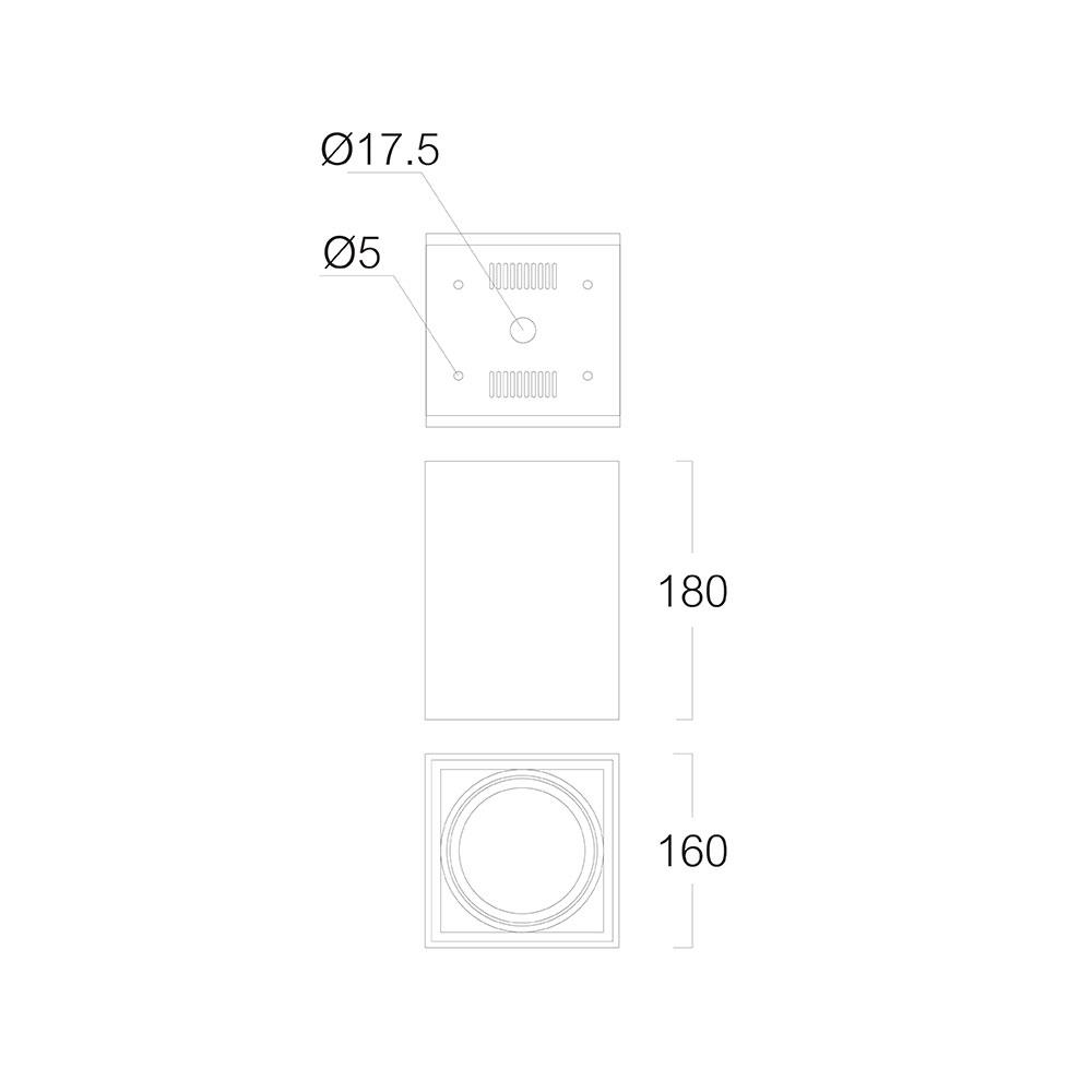 ดาวน์ไลท์ LUMAX 03-00276 6 นิ้ว สีดำ เหลี่ยม