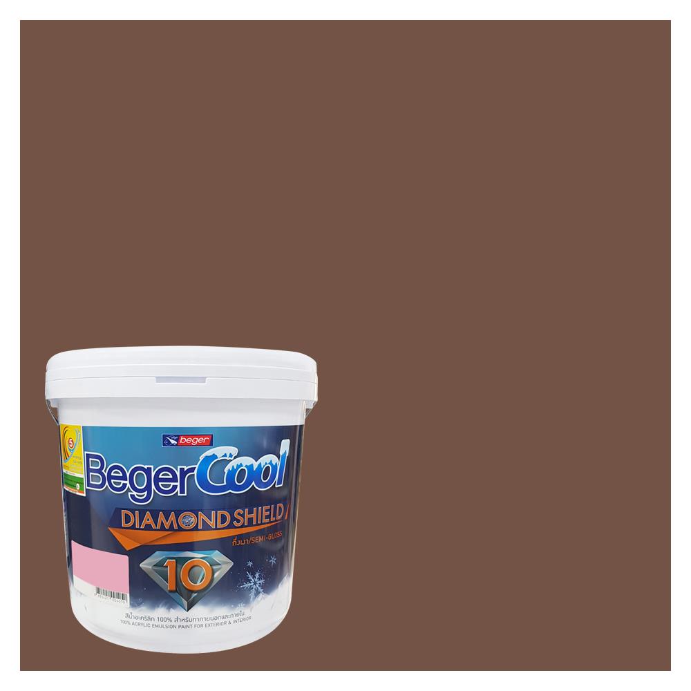 สีน้ำทาภายนอก BEGER COOL DIAMONDSHIELD 10 #178-6 สี SADDLEBAG BROWN กึ่งเงา 9 ลิตร