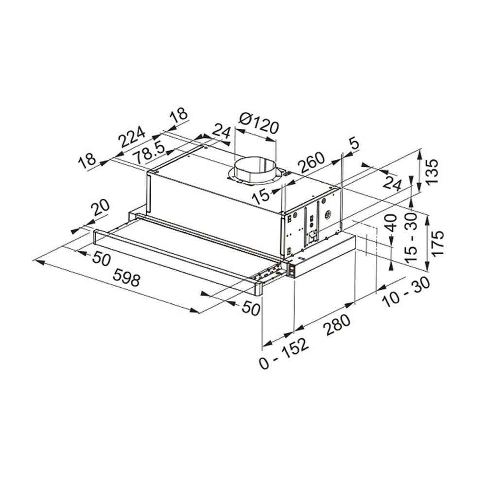 เครื่องดูดควันมาตรฐาน FRANKE FTC632 L BK 60 ซม.