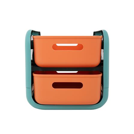 ชั้นวางของ 2 ชั้น  STACKO MARU 25.5x38x25.5 ซม. สีส้ม_1