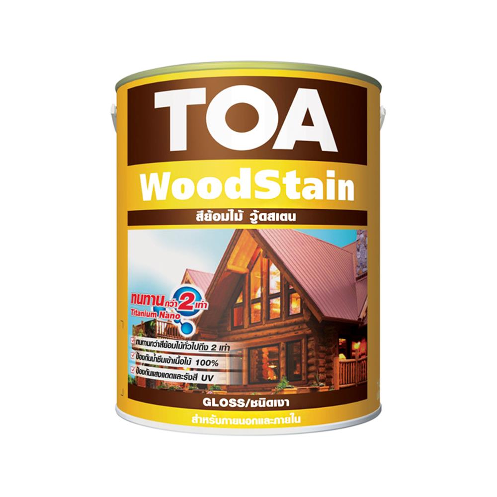 สีย้อมไม้ TOA WOODSTAIN สีไม้สักอ่อน #08 เงา 1 แกลลอน