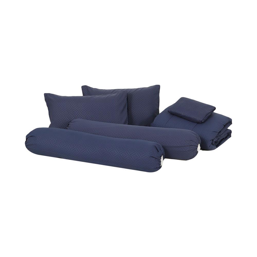 ชุดผ้าปูที่นอน 5 ฟุต 6 ชิ้น HOME LIVING STYLE MAYA สีกรมท่า