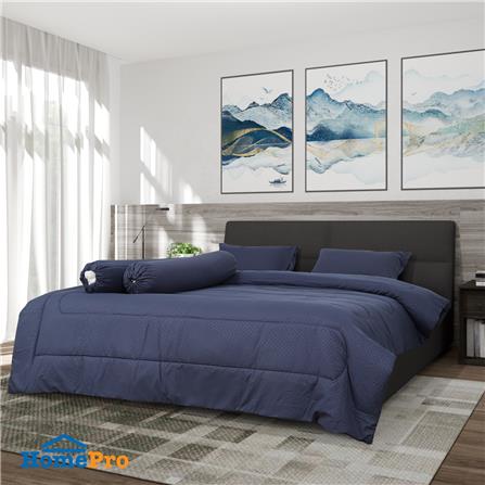 ชุดผ้าปูที่นอน 5 ฟุต 6 ชิ้น HOME LIVING STYLE MAYA สีกรมท่า_0