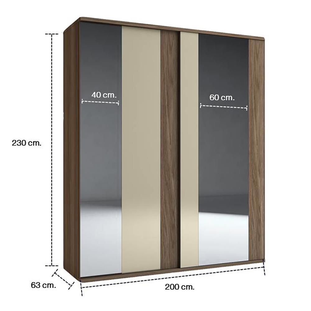 ชุดห้องนอน 6 ฟุต SB FURNITURE TAZZINA สี I-WALNUT/TORTORA