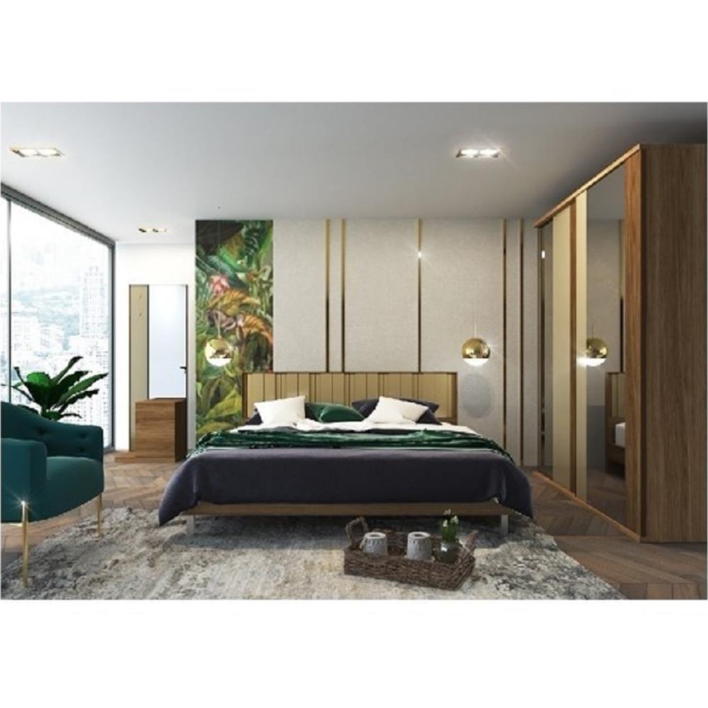 ชุดห้องนอน 6 ฟุต SB FURNITURE TAZZINA สี I-WALNUT/TORTORA