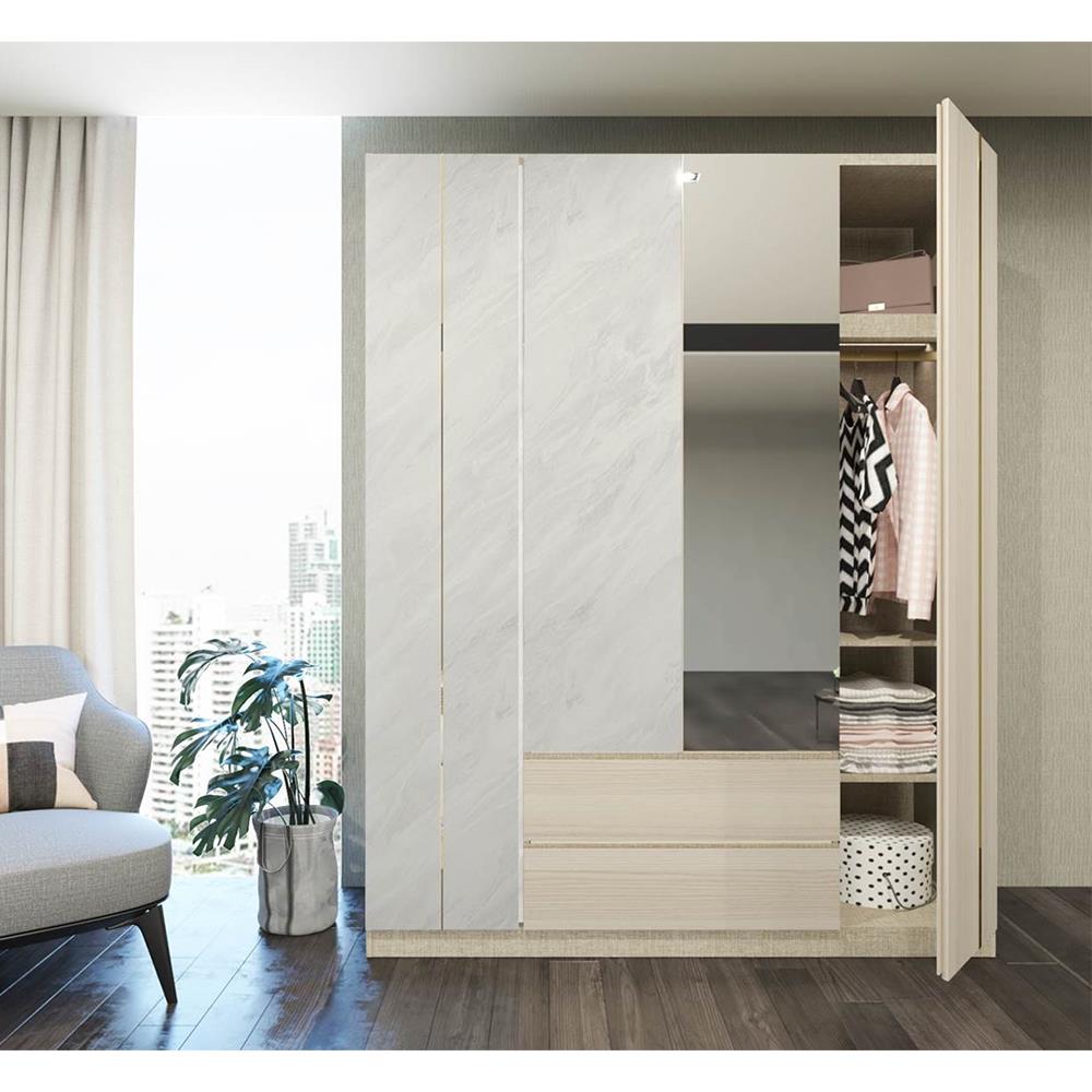 ชุดห้องนอน 6 ฟุต SB FURNITURE MARMURUS สี CANYON OAK