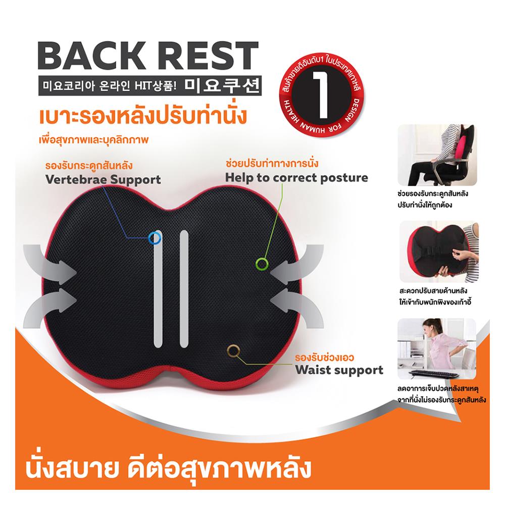 เบาะรองนั่งและรองหลัง ERGOTREND MIYO สีแดง/ดำ