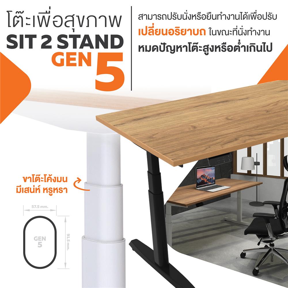 โต๊ะทำงานปรับระดับ ERGOTREND SIT 2 STAND GEN5 150 ซม. สีดำ/ดำ