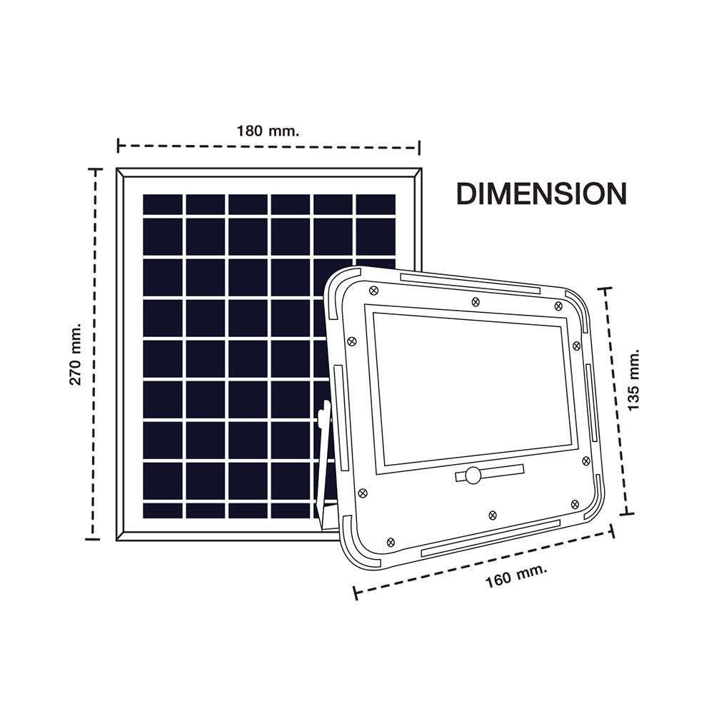 ไฟสปอตไลท์ SOLAR RACER FLOODLIGHT 60 วัตต์ DAYLIGHT สีดำ