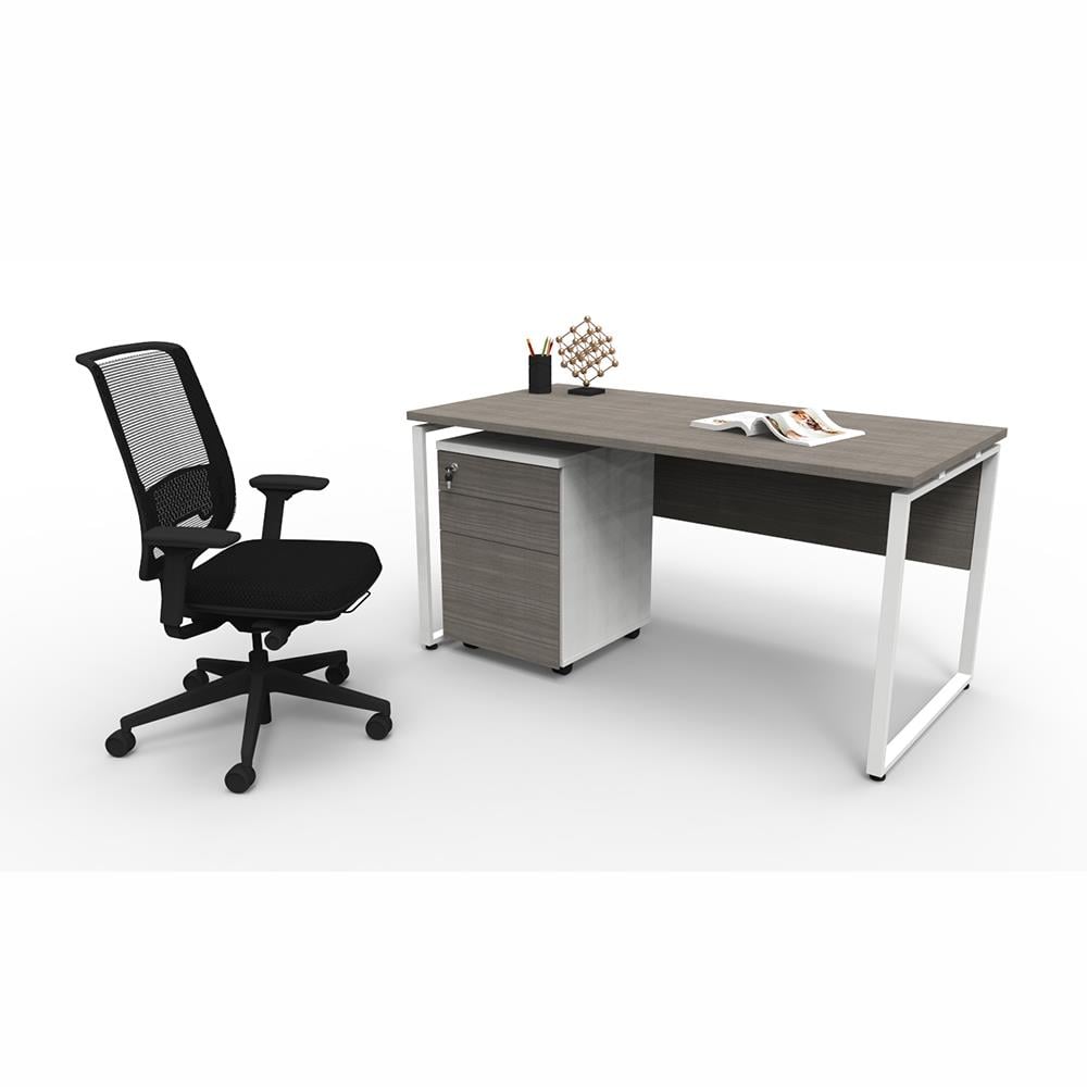 โต๊ะทำงานไม้ ERGOTREND TRIX 120 ซม. สี COMBI GREY/ขาว