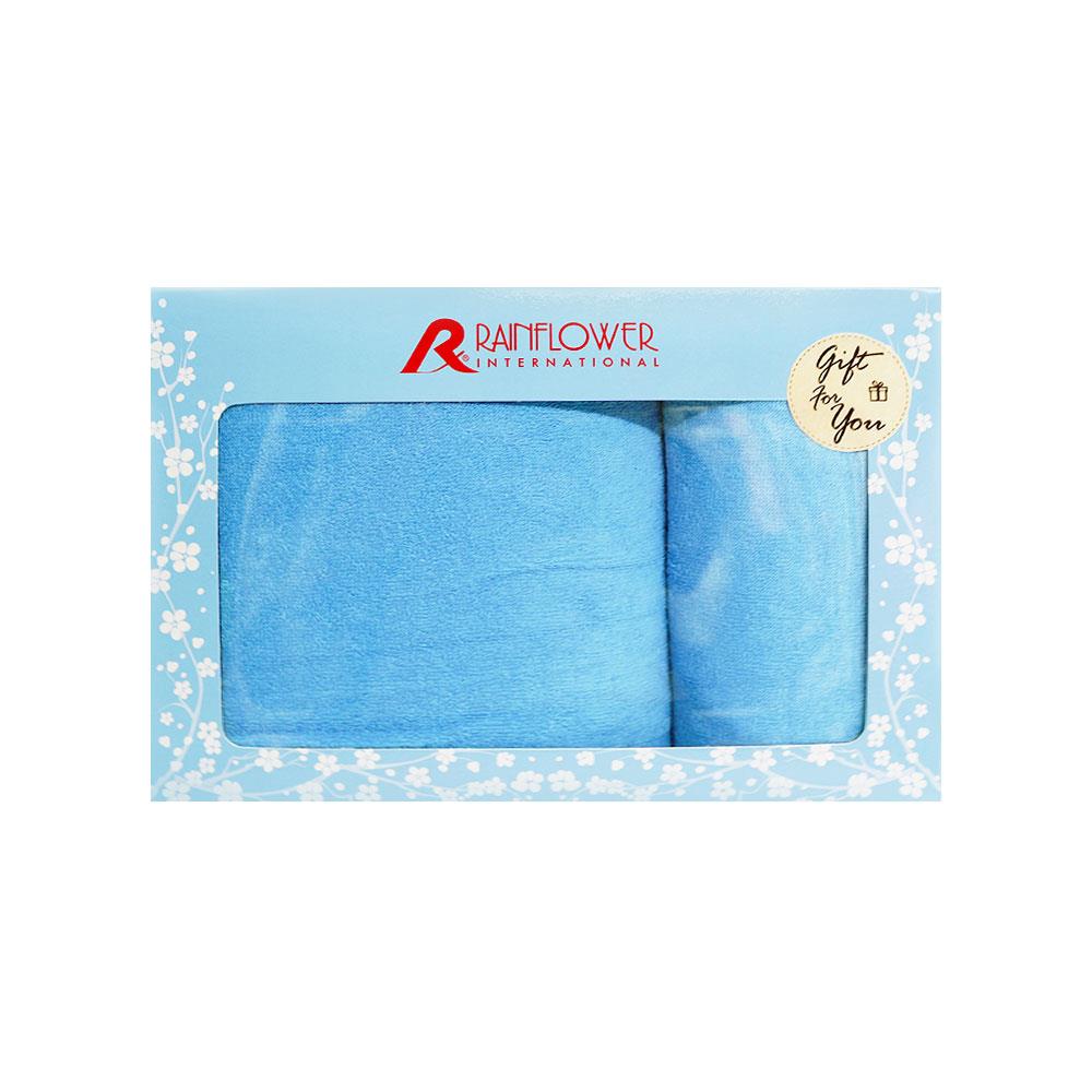 ผ้าขนหนู GIFT SET RAINFLOWER KIMONO สีฟ้า แพ็ก 2 ชิ้น