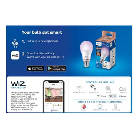 หลอด LED PHILIPS WIZ CONNECTED 8 วัตต์ RGB E27 WIFI BLUETOOTH_3