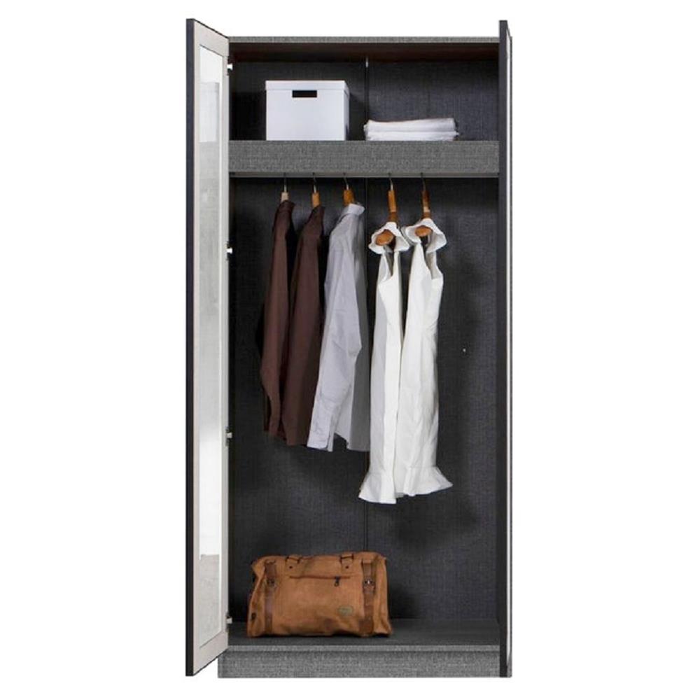 ตู้เสื้อผ้า 2 บานเปิด KONCEPT PARIS 90 ซม. สี GREY LINEN/WHITE LINEN