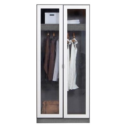 ตู้เสื้อผ้า 2 บานเปิด KONCEPT PARIS 90 ซม. สี GREY LINEN/WHITE LINEN_1