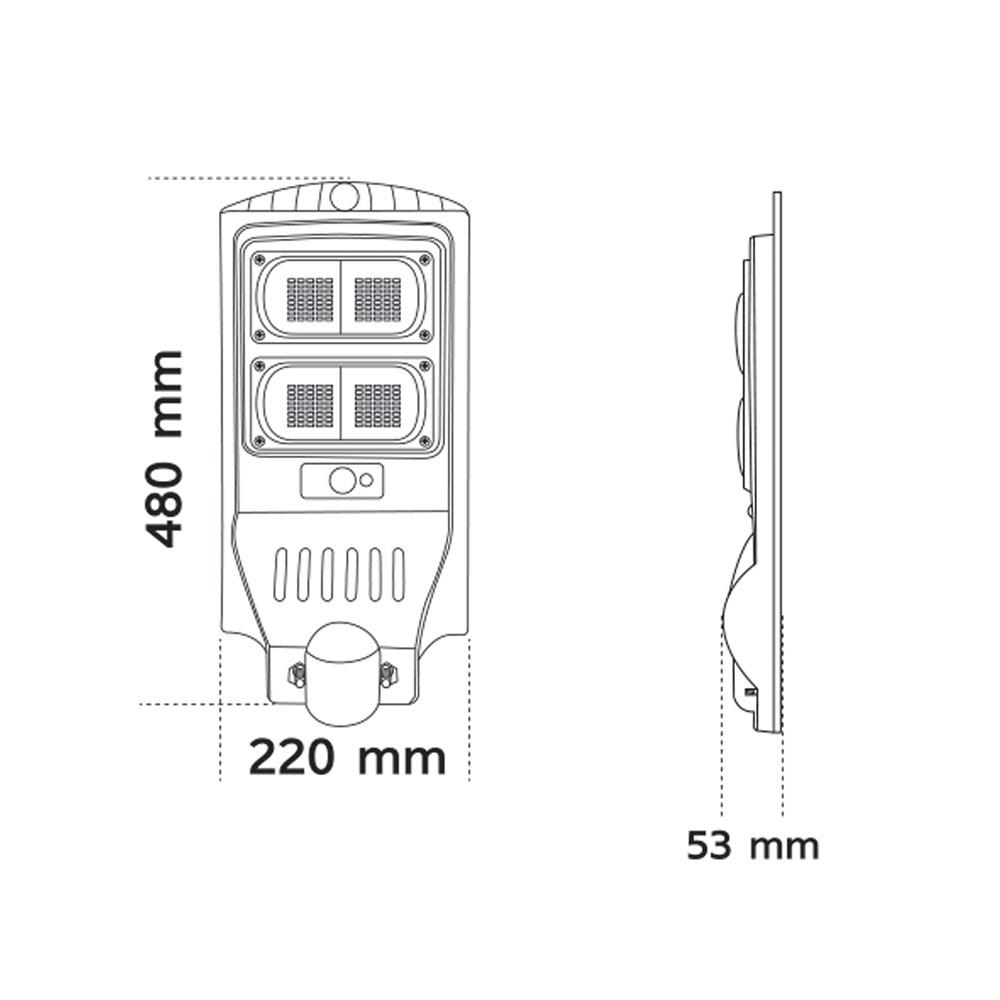 ไฟถนน SOLAR SHINING S-ST08065F-1SL 80 วัตต์ DAYLIGHT สีดำ