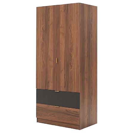 WARDROBE KONCEPT TAVERN 90CM LEGATO WALNUT/GREY LINEN