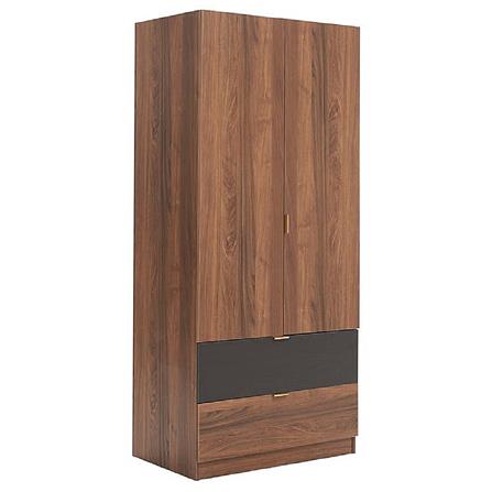 WARDROBE KONCEPT TAVERN 90CM LEGATO WALNUT/GREY LINEN