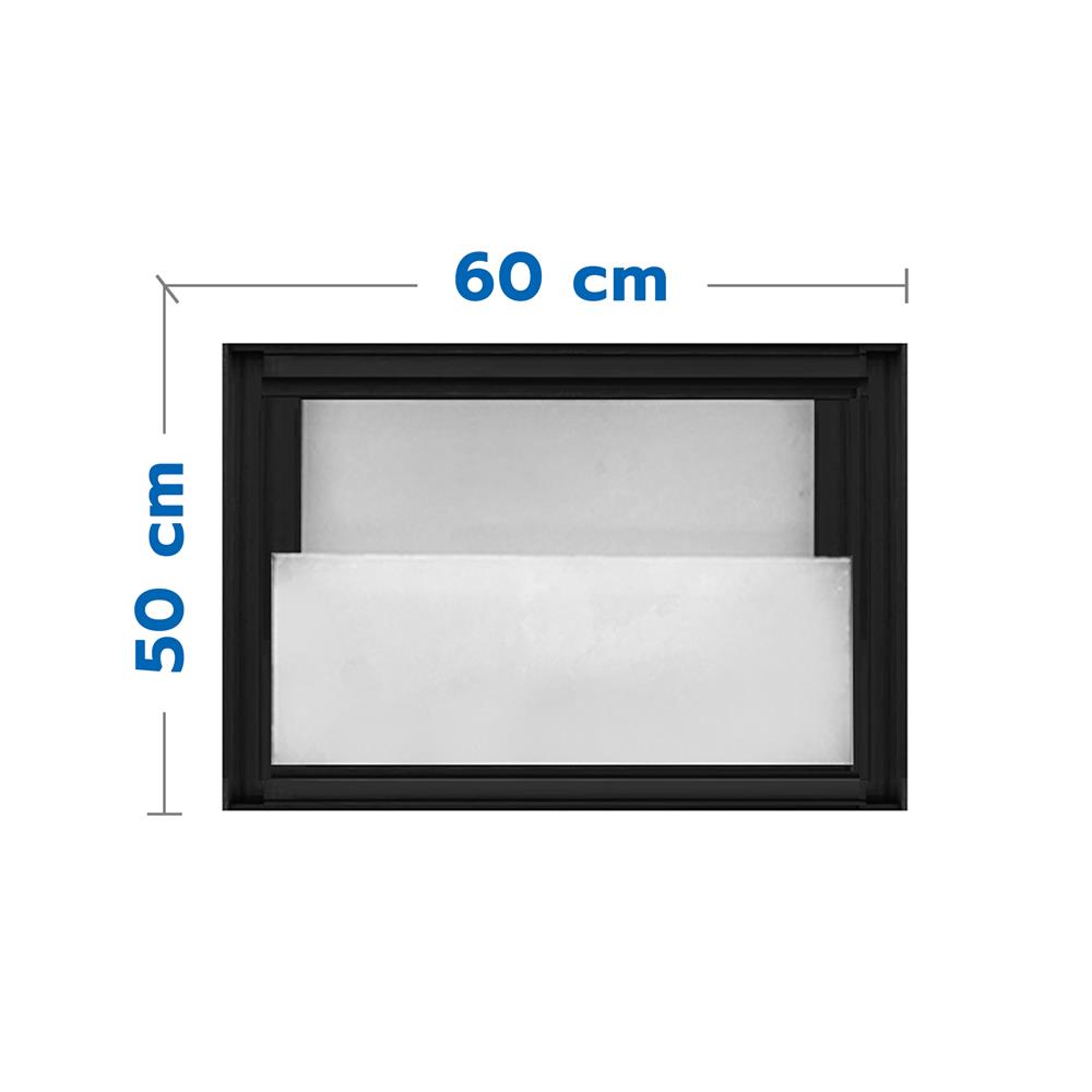 หน้าต่างกระจกซ้อน อะลูมิเนียม AZLE 60x50 ซม. สีดำ