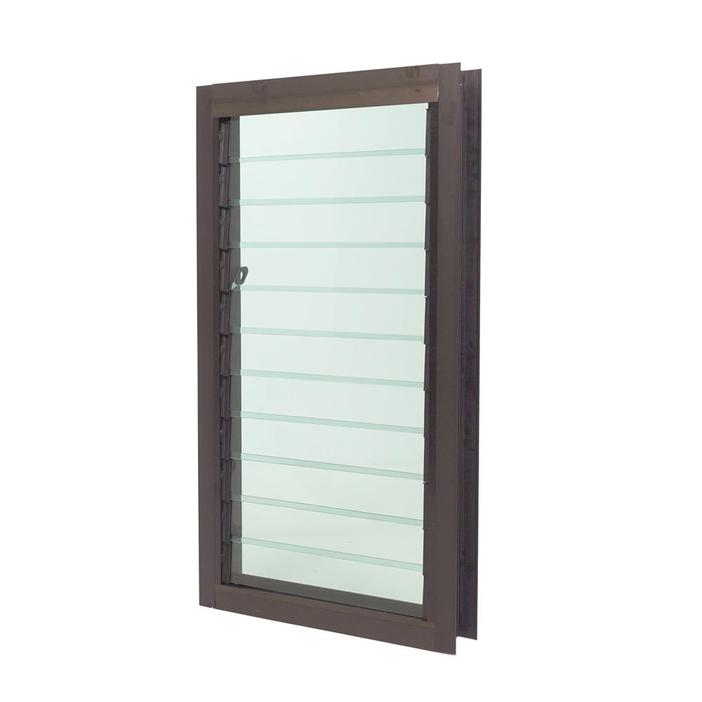 หน้าต่างบานเกล็ด อะลูมิเนียม AZLE 60x110 ซม. สีชา