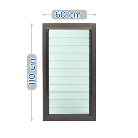 หน้าต่างบานเกล็ด อะลูมิเนียม AZLE 60X110 ซม. สีชา