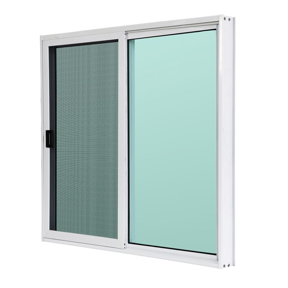 หน้าต่างบานเลื่อน อะลูมิเนียม S-S มุ้ง AZLE 120x110 ซม. สีขาว