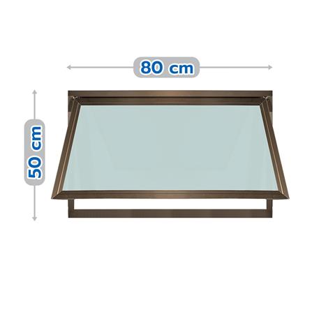 หน้าต่างบานเปิดกระทุ้ง อะลูมิเนียม มุ้ง AZLE 80X50 ซม. สีชา