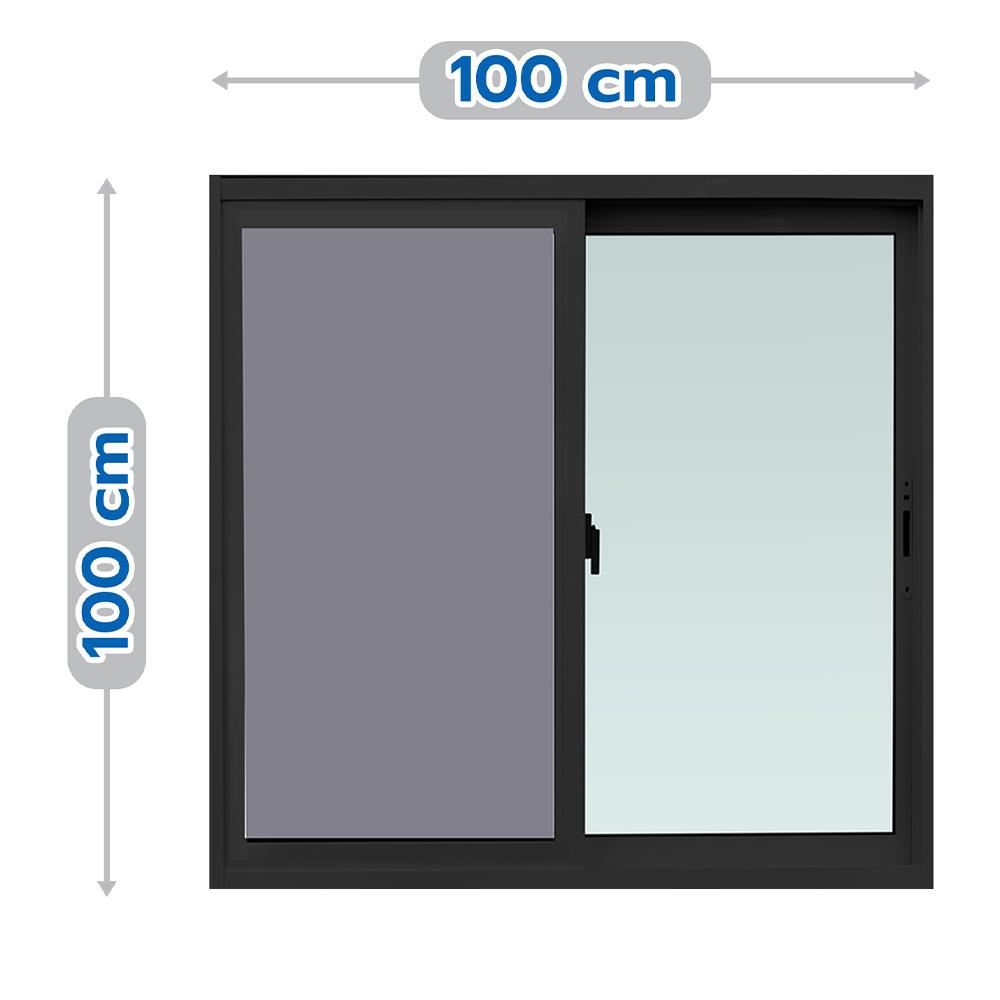หน้าต่างบานเลื่อน อะลูมิเนียม S-S AZLE 100X100 ซม. สีดำ