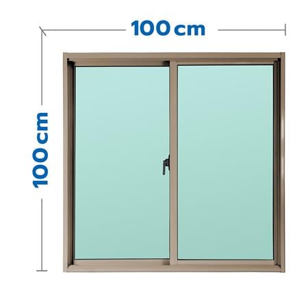 หน้าต่างบานเลื่อน อะลูมิเนียม S-S AZLE 100x100 ซม. สีชา