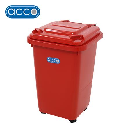 ถังขยะฝาเปิดปิด มีล้อ ACCO CLEAN 32 ลิตร สีแดง