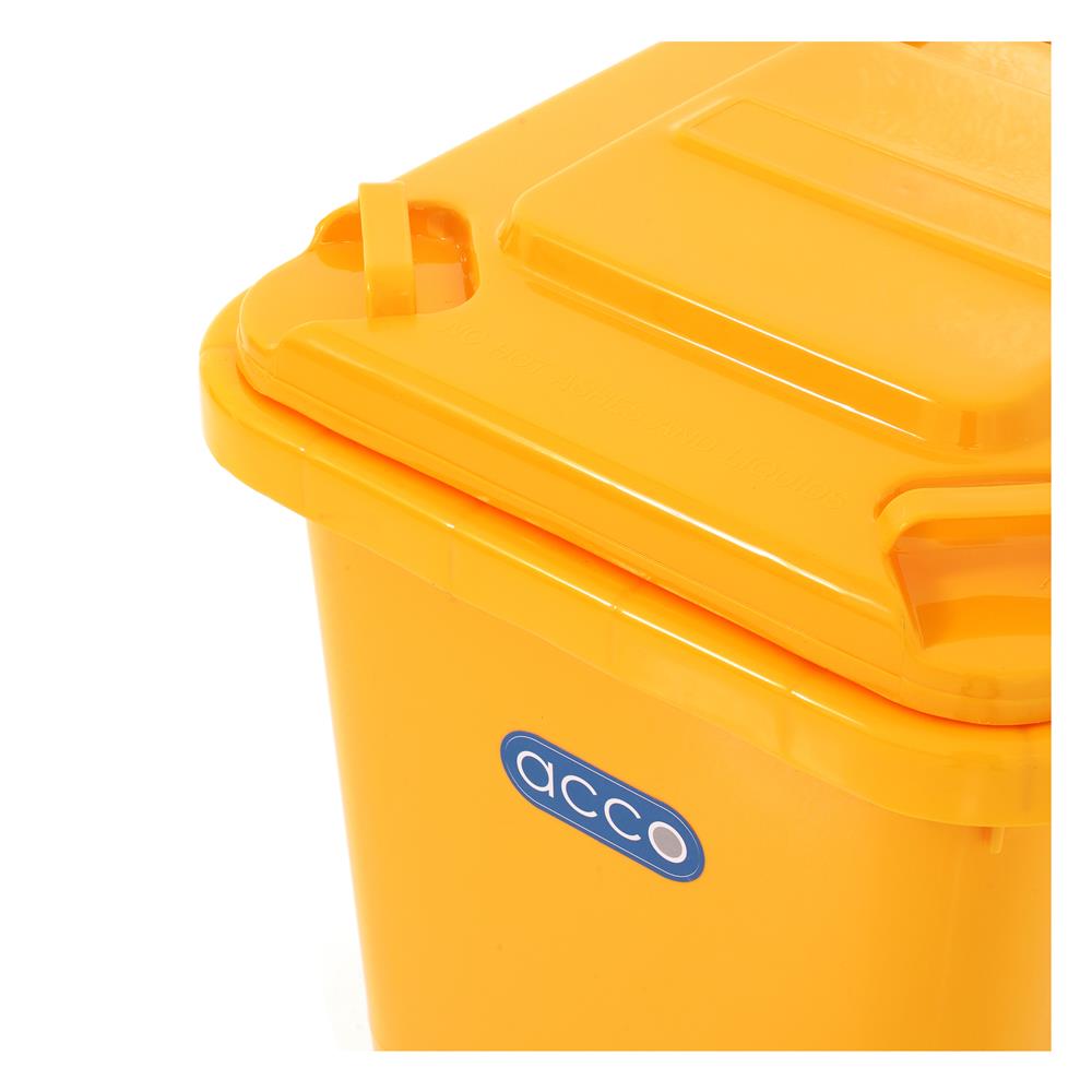 ถังขยะฝาเปิดปิดมีล้อ ACCO CLEAN 32 ลิตร สีเหลือง