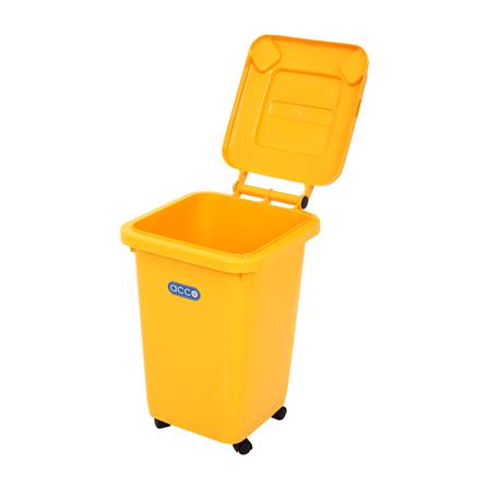 ถังขยะฝาเปิดปิดมีล้อ ACCO CLEAN 32 ลิตร สีเหลือง_2