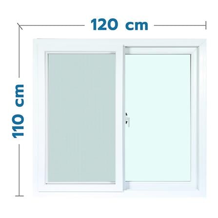 หน้าต่างบานเลื่อน UPVC S-S มุ้ง AZLE 120x110 ซม. สีขาว