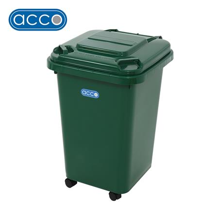 ถังขยะฝาเปิดปิดมีล้อ ACCO CLEAN 60 ลิตร สีเขียว