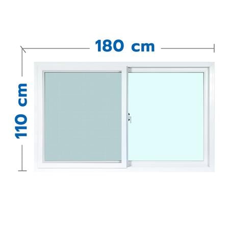 หน้าต่างบานเลื่อน UPVC S-S มุ้ง AZLE 180X110 ซม. สีขาว_0