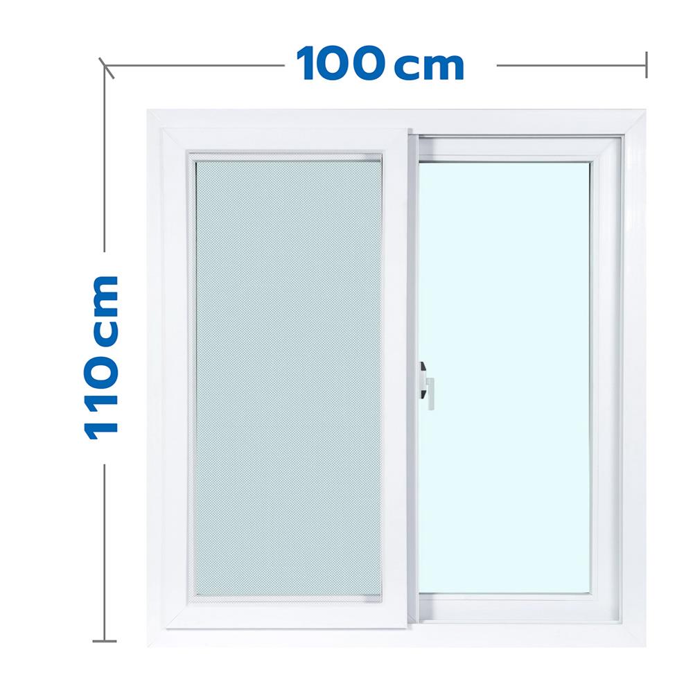 หน้าต่างบานเลื่อน UPVC S-S มุ้ง AZLE 100x110 ซม. สีขาว
