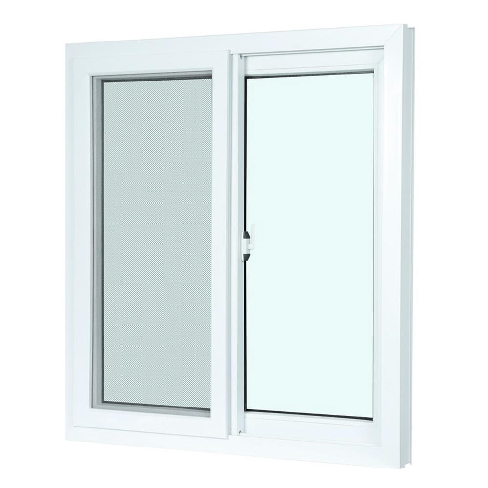 หน้าต่างบานเลื่อน UPVC S-S มุ้ง AZLE 100x110 ซม. สีขาว