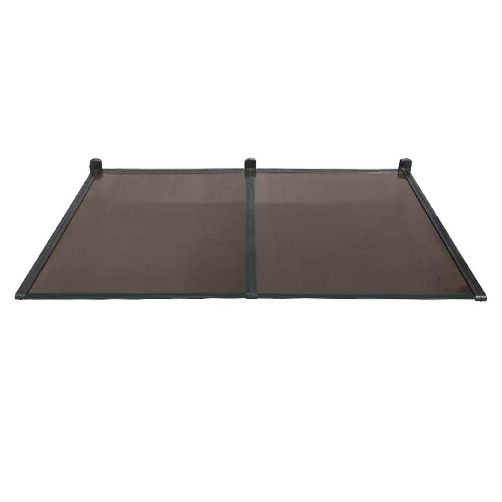 กันสาดโพลีคาร์บอเนต ขาตรง SUNSHIELD 100x200 ซม. สีน้ำตาลเข้ม
