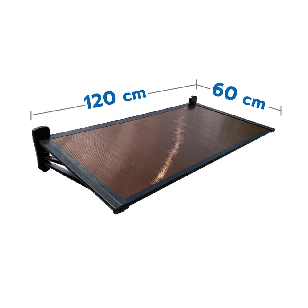 กันสาดโพลีคาร์บอเนต ขาตรง SUNSHIELD 60X120 ซม. สีชา