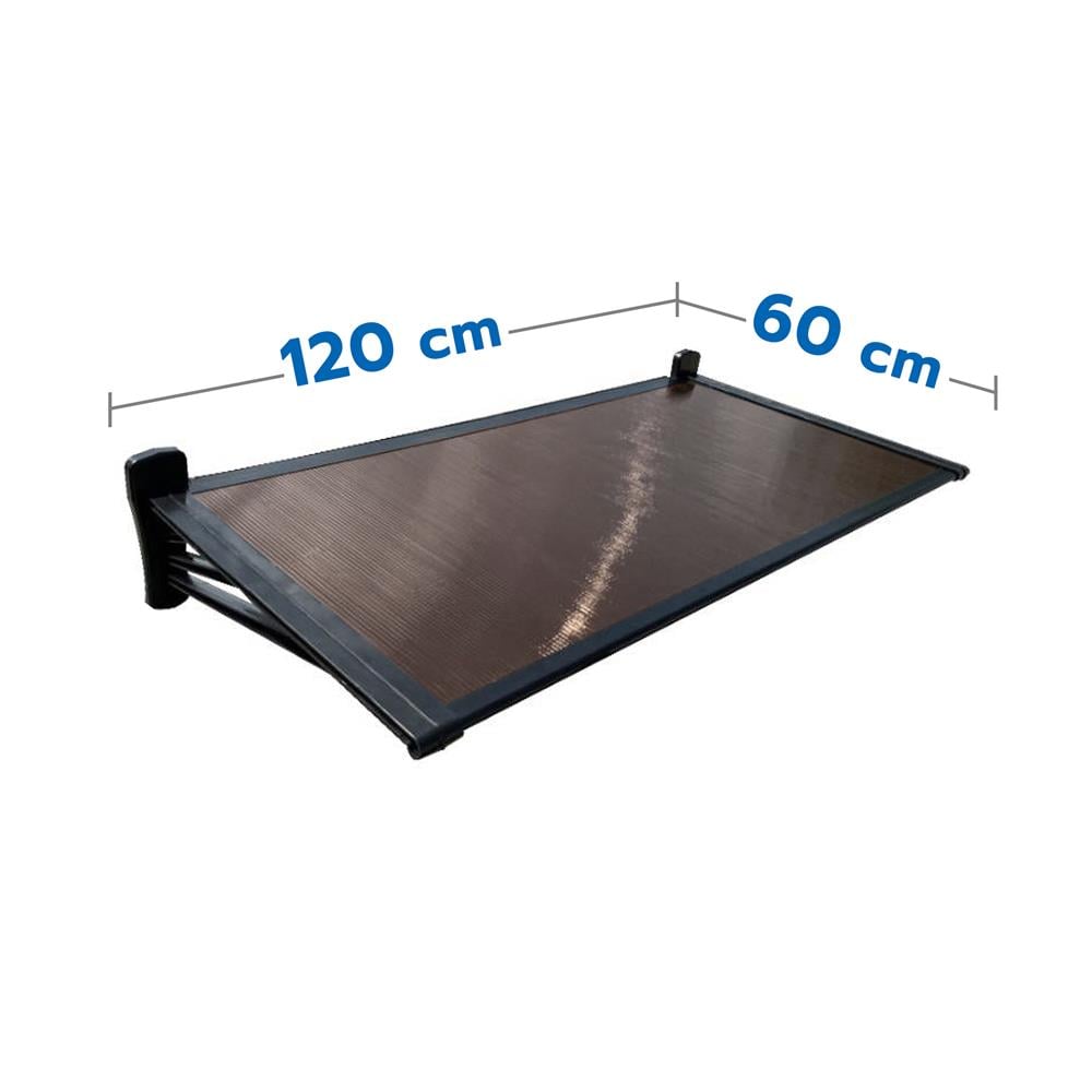 กันสาดโพลีคาร์บอเนต ขาตรง SUNSHIELD 60X120 ซม. สีน้ำตาลเข้ม