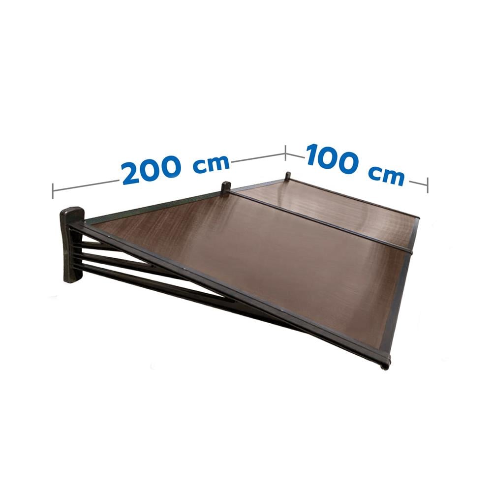 กันสาดโพลีคาร์บอเนต ขาตรง SUNSHIELD 100X200 ซม. สีชา