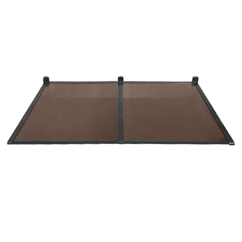 กันสาดโพลีคาร์บอเนต ขาตรง SUNSHIELD 100X200 ซม. สีชา