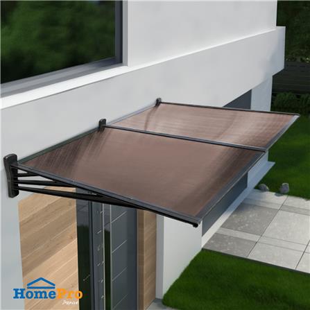 กันสาดโพลีคาร์บอเนต ขาตรง SUNSHIELD 100x200 ซม. สีชา_3